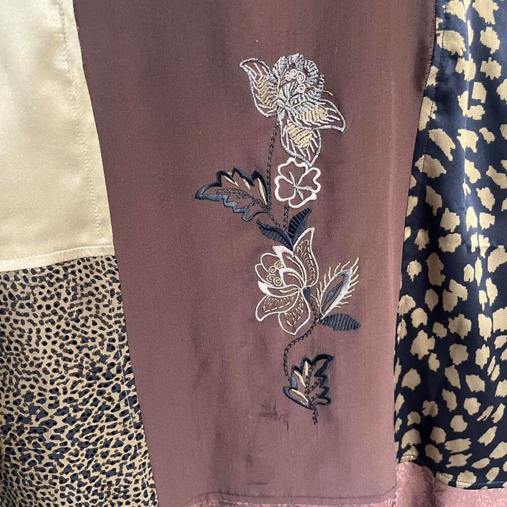 Vintage black/brown patchwork button down - image 2